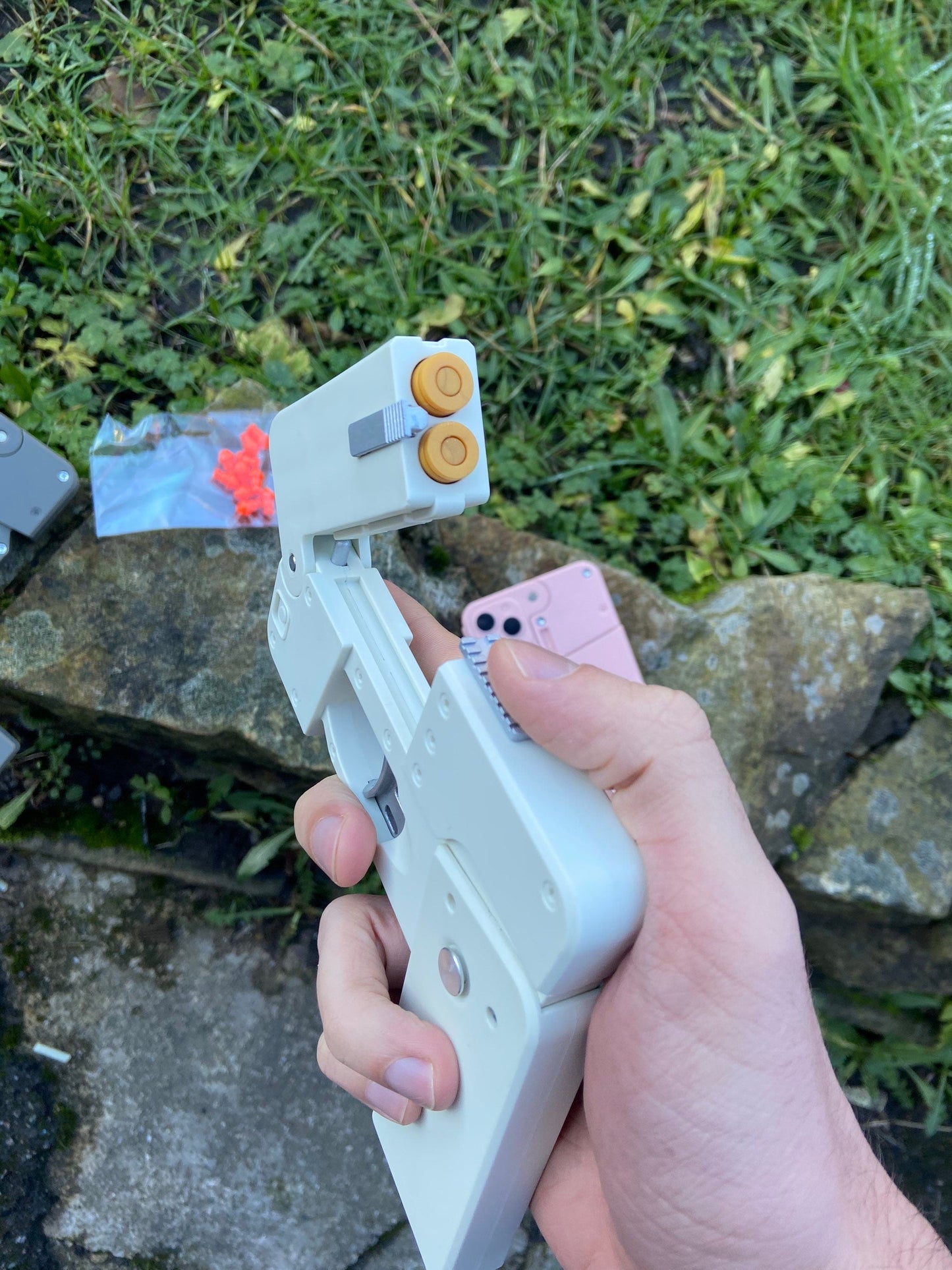 Phone Folding Dart Blaster Shell Ejecting Derringer Style Toy Gun